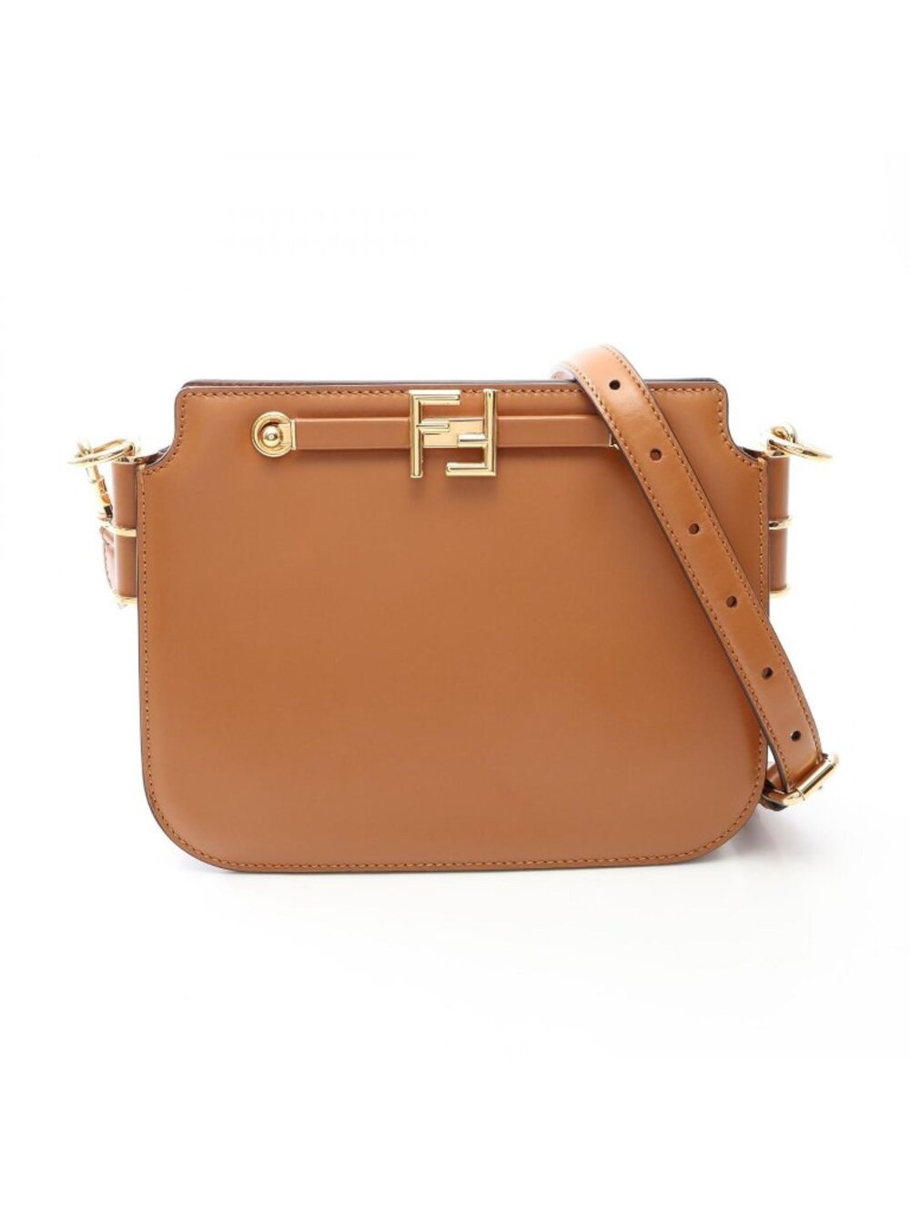 Fendi Shoulder Bag Touch Small Camel Leather